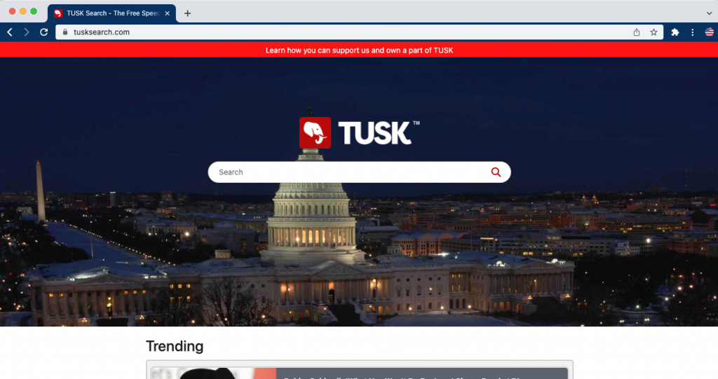 TUSK Search homepage